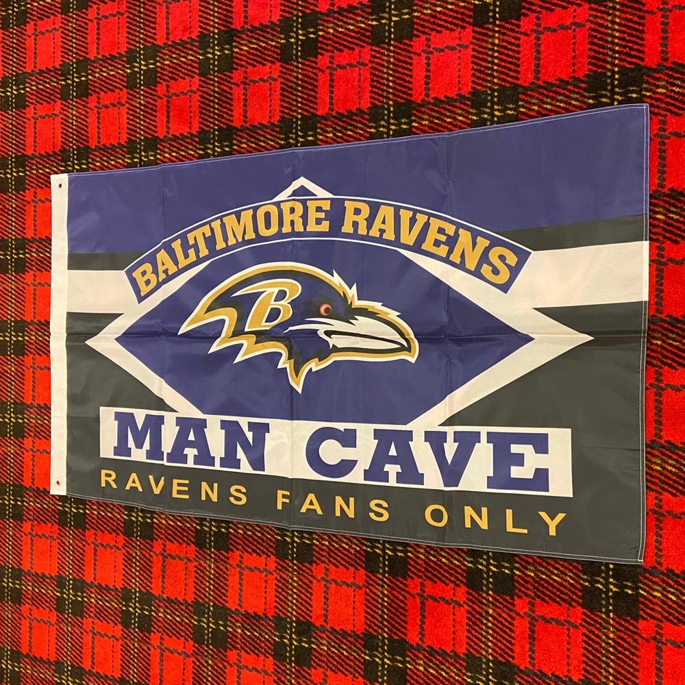 Brand new Baltimore Ravens banner flag